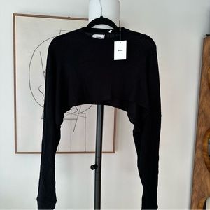 NWT Joah Brown Slouchy Crop Top OS